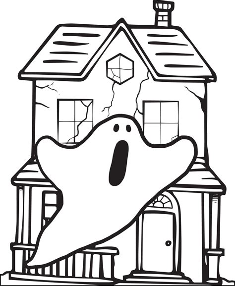 Printable Halloween Haunted House Coloring Page For Kids 1 Supplyme