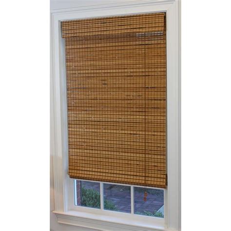 Style Selections 48 In W X 64 In L Pecan Light Filtering Bamboo Natural