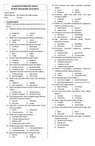 Kali ini cara sunda akan memposting soal latihan pts prakarya semester 2 smp/mts. Soal Prakarya Kelas 7 Semester 2 - Guru Galeri