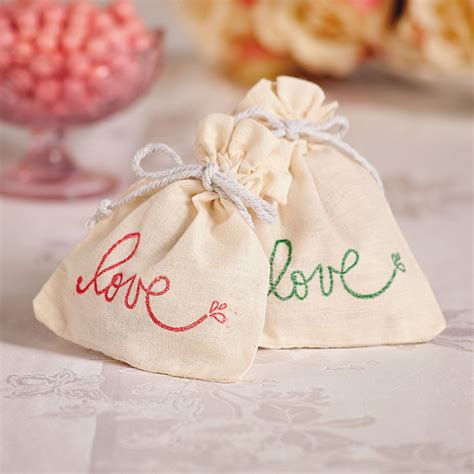 Love Canvas Treat Bag Handmade Wedding Favours Bridal Shower Party