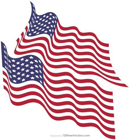 Waving American Flag Vector At Collection Of Waving