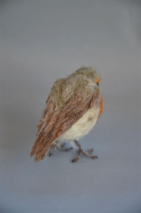 Robin Handmade Bird Needle Felted Bird Bird Sculpture