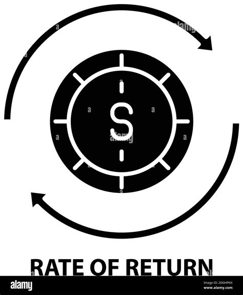 Rate Of Return Icon Black Vector Sign With Editable Strokes Concept