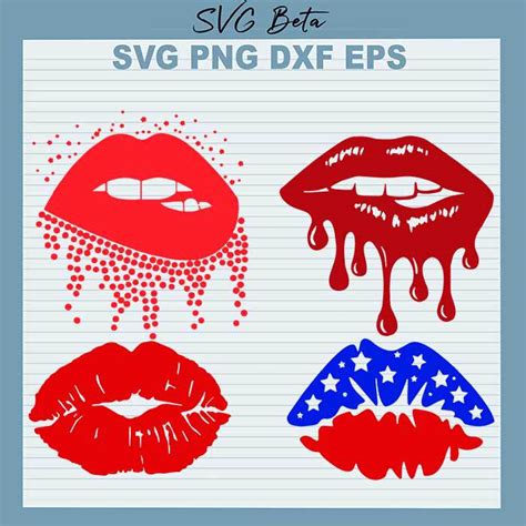 Dripping Red Lips Bundle Svg Red Lips Svg Dripping Lips Bundle Svg