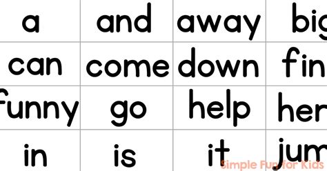 Pre Primer Sight Word Mini Flash Cards Simple Fun For Kids Vip