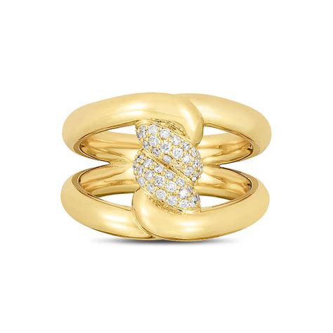 Roberto Coin 1/4ctw Diamond Cialoma Single Knot Yellow Gold Ring | Size