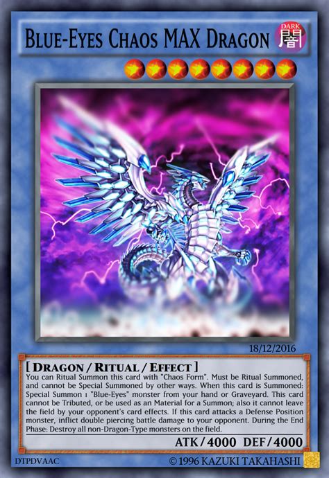Must be ritual summoned, and cannot be special summoned by other ways. Blue-Eyes Chaos MAX Dragon by Daitranpro on DeviantArt