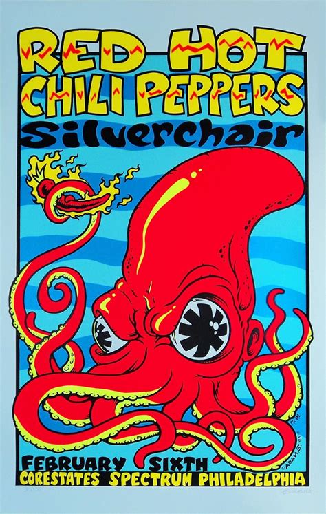Red Hot Chili Peppers Philadelphia A4 Music Mini Print Red Hot
