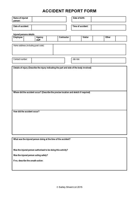 Fillable Student Accident Report Form Printable Pdf Download