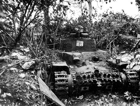 Chi Ha Tank Used As Mobile Pillbox Saipan July 1944 World War Photos