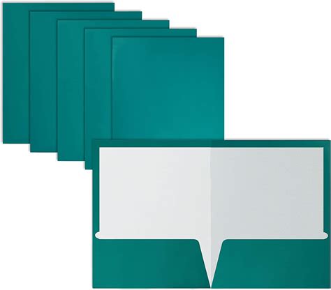 2 Pocket Glossy Laminated Teal Paper Folders Box Of 25 Letter Size