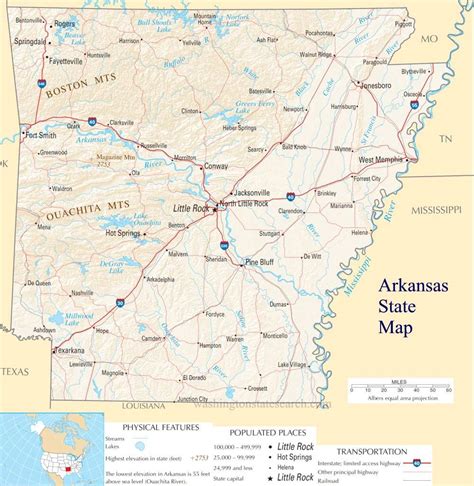 ♥ Arkansas State Map A Large Detailed Map Of Arkansas State Usa