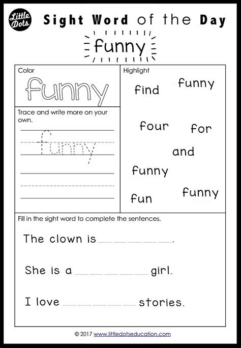 Dolch Sight Words Activities Pre Primer Pre K Level Pre K Sight Words