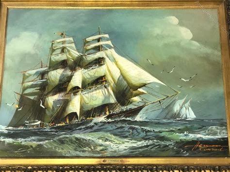 Antiques Atlas German School Marine Ship High Seas Oil Painting