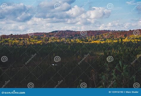 Beautiful View Over Typical Canadian Countryside Landscape With
