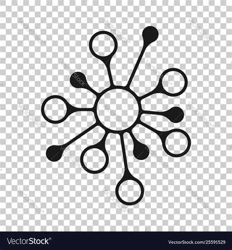 Hub Network Connection Sign Icon In Transparent Vector Image