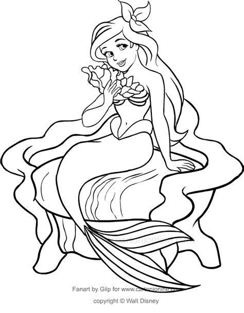 Dibujos De La Sirenita Ariel Para Colorear E Imprimir Sirenita Ariel