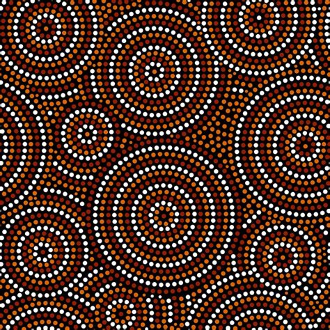Australian Aboriginal Dot Art Circles Abstract Geometric Seamless
