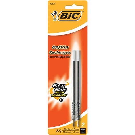 Bic Bicmrcp2bk Easy Glide 10mm Ball Pen Refills 2 Pack Walmart