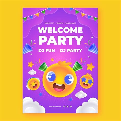 Premium Vector Realistic Welcome Party Poster Template
