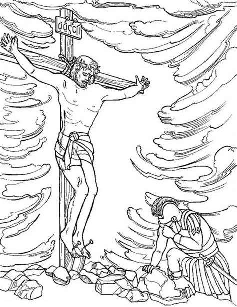Crucify of Jesus in Jesus Resurrection Coloring Page - NetArt