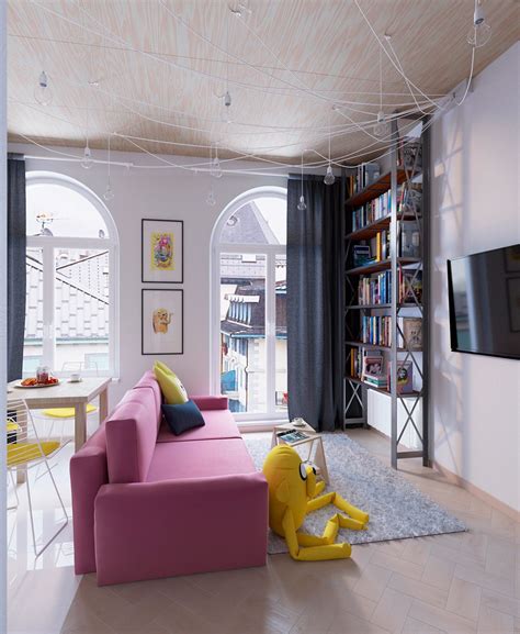 Colorful Apartment Interior Design With Charming Feature