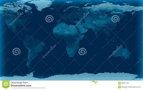World Map With Blue Glow Color Stock Illustration Illustration Of