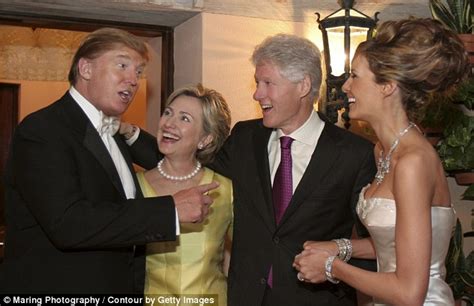 Hillary Clinton And Donald Trump Embrace At His Wedding To Melania Daily Mail Online