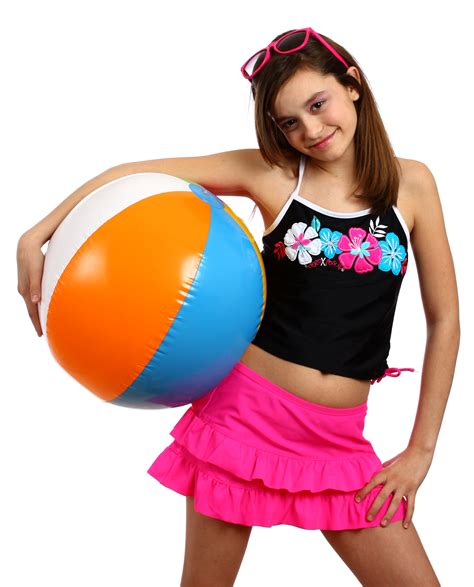 Free Photo A Young Girl Posing With A Beach Ball Balls Recreation