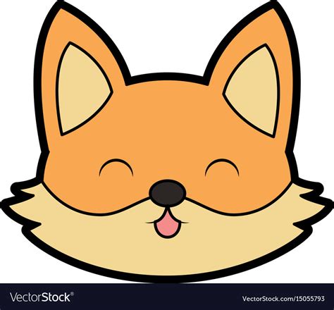 Cute Fox Face Cartoon Royalty Free Vector Image