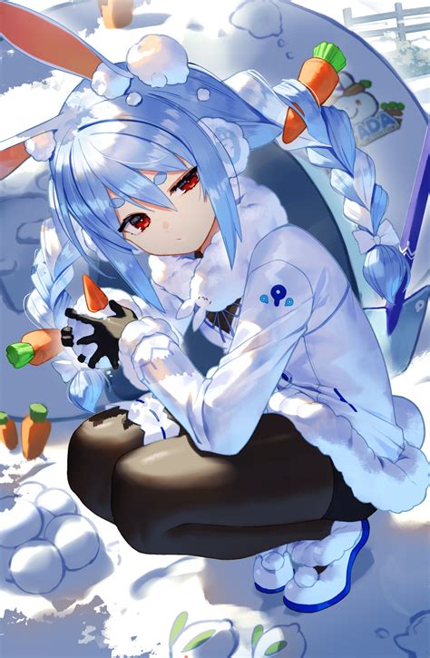 Wallpaper Id 603824 Bunny Ears Anime Girls Usada Pekora Snow Bunny Girl Scottie Black