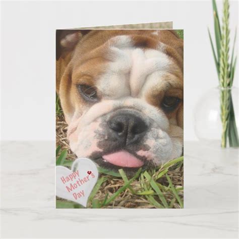 Happy Bulldog Mothers Day Card In 2020 Mother Card