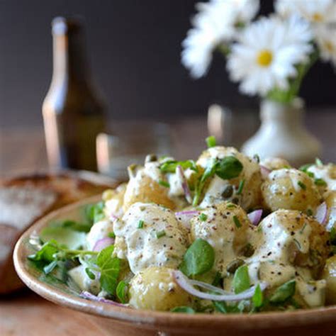 I have included the 1 hour resting time for the potatoes in the cooking time. German Potato Salad Sour Cream Recipes | Yummly