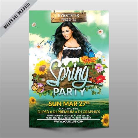 Premium Psd Spring Party Flyer Template
