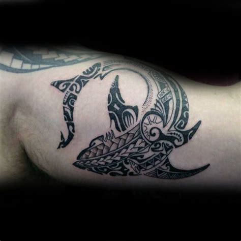 50 Tribal Shark Tattoo Designs For Men Sea Dweller Ideas Hawaiian