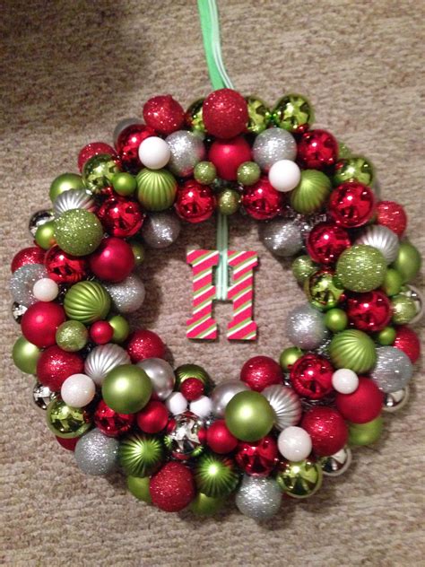 Made My First Ornament Wreath Today Ornament Wreath Holiday Crafts