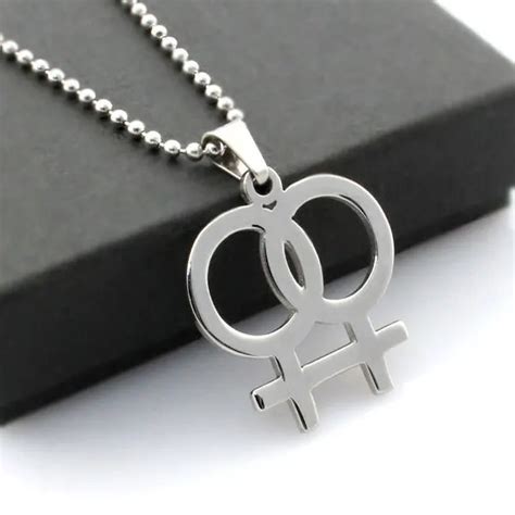 10pcs lot 316l stainless steel lesbian necklace women stainless steel beads pendant necklace