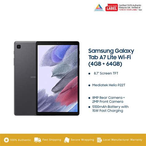 Buy Samsung Galaxy Tab A7 Lite Wifi T220 In Malaysia Kts