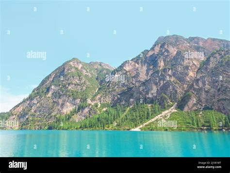Mountain And Blue Water Lake Alpine Scenery With Lake Stock Photo Alamy