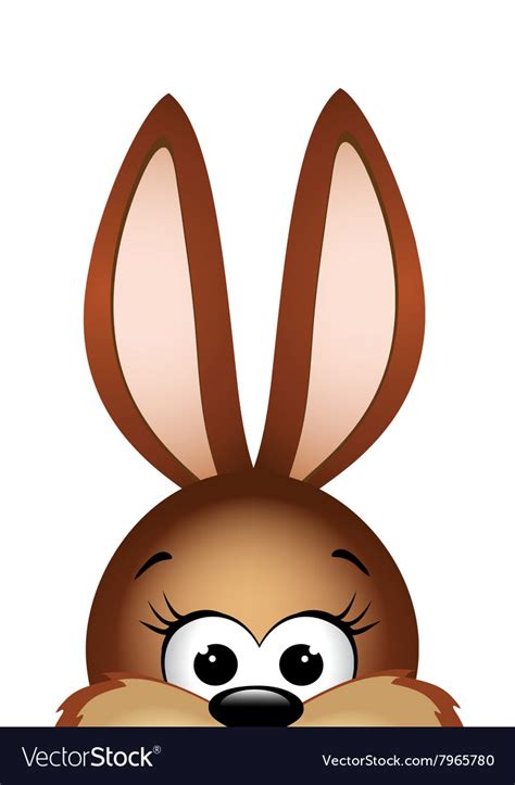 Easter Bunny Peeking Out From The Bottom Edge Vector Image