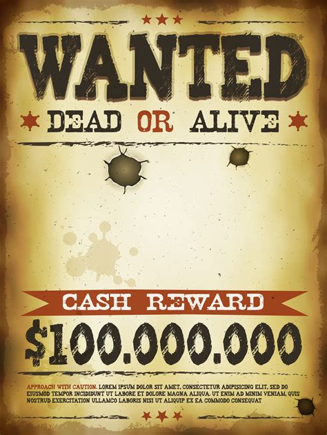 Wanted Vintage Western Poster 269166 Download Free Vectors Clipart