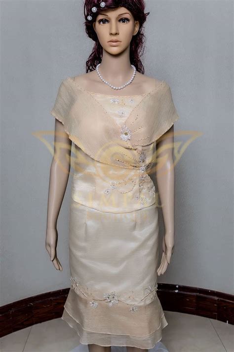 Filipiniana Dress Embroidered Off Shoulder Gown Philippine Filipiniana