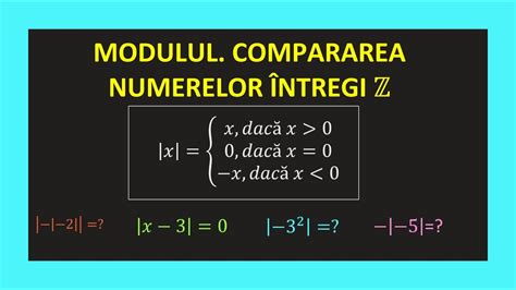 Numere Intregi Multimea Z Clasa 6 Matematica Modul Comparare Numere