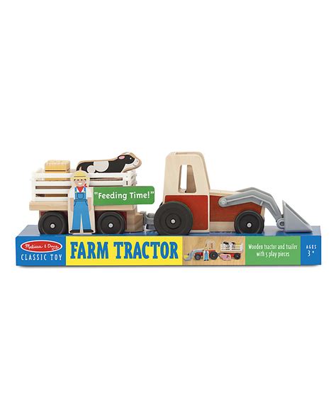 Melissa And Doug Wooden Tractor Play Set With Characters And Animals