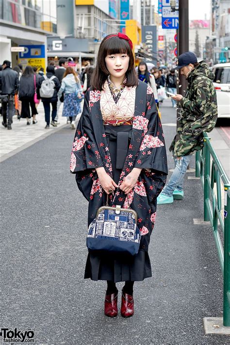 japanese kimono and steampunk accessories on the street in harajuku harajuku fashion street