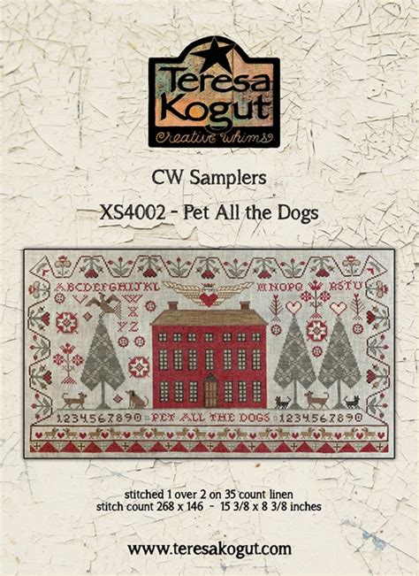 Fabric for cross stitch are referenced with the number of stitches possible in an inch. Teresa Kogut PET ALL The DOGS Cross Stitch Pattern ...