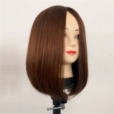 Brown Bob Wig Skin Silk Top Jewish Wig Silky Straight European Virgin Human Hair Sheitels Kosher