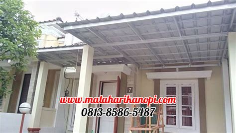 Oleh sebab itu, baja ringan digunakan juga pada material selain kerangka atap rumah. Kanopi Baja Ringan Atap Spandek | Matahari Kanopi 0813 ...
