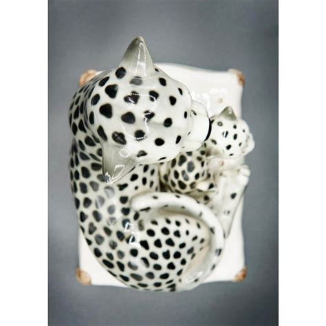 Italian Hand Painted Snow Leopards Chairish
