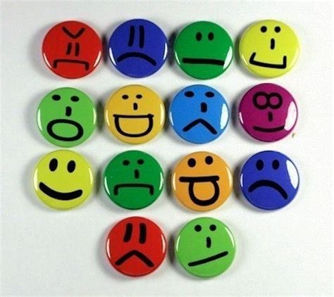 Text Message Happy Faces Color Set Of 14 Buttons By Theangryrobot